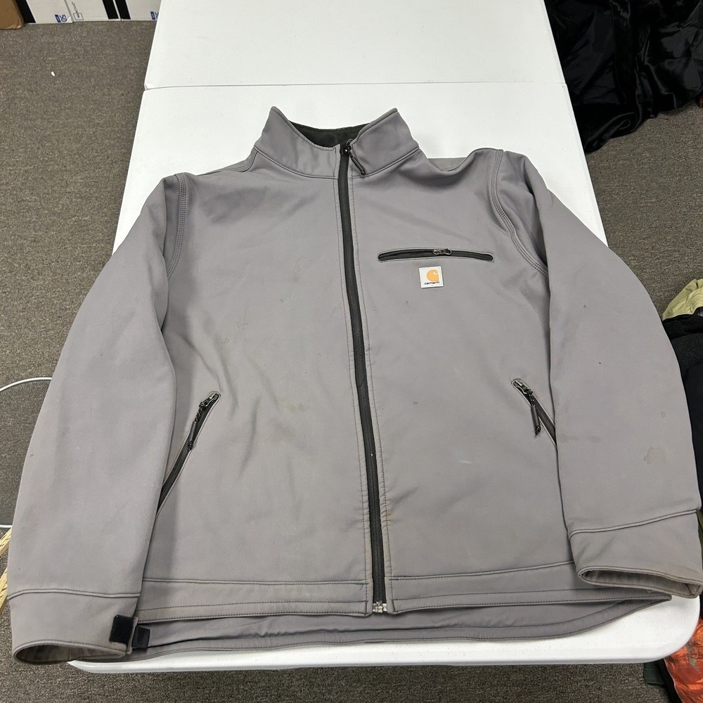 Carhartt Crowley Softshell Jacket Mens 2XL Grey Full Zip Workwear Coat